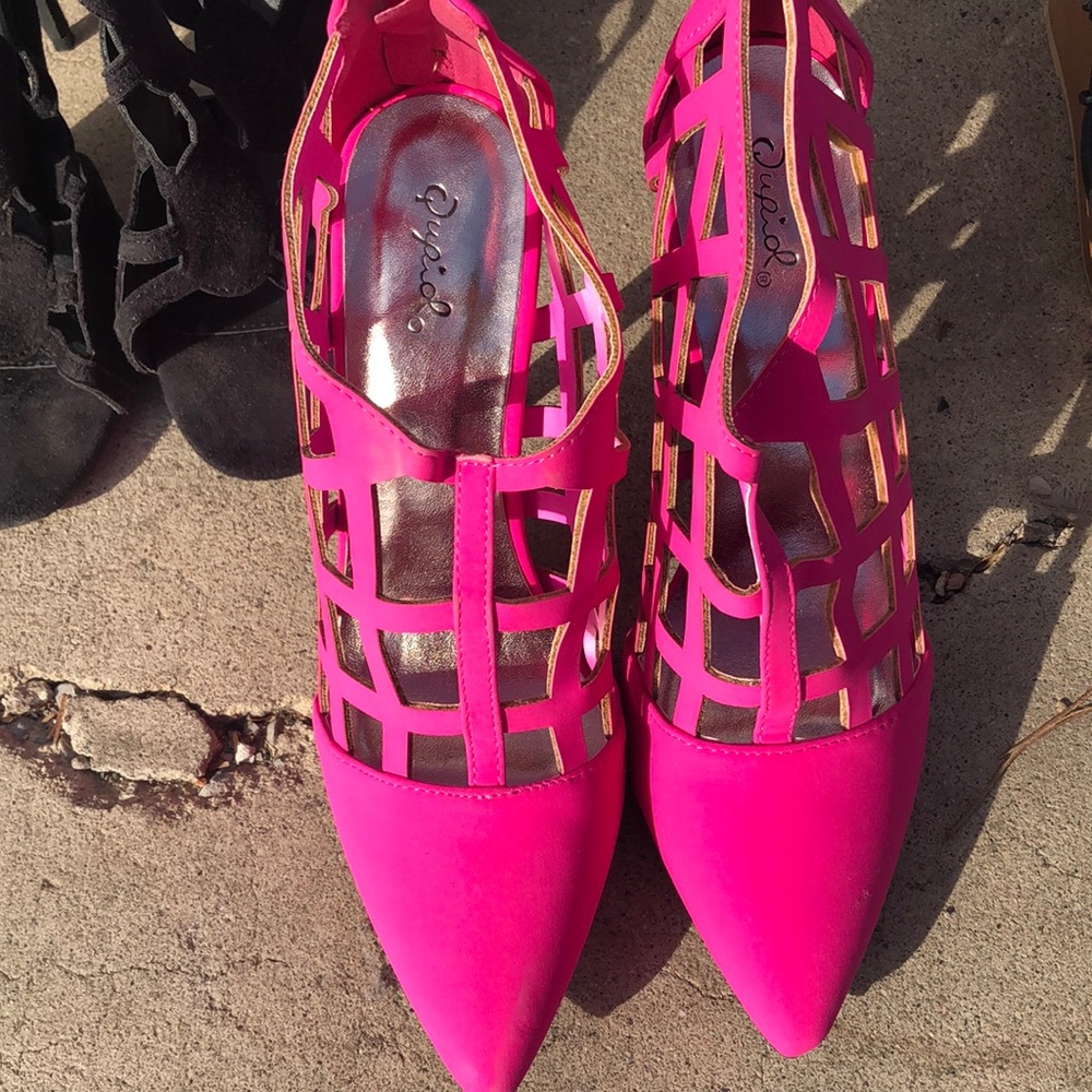 Bright pink heels